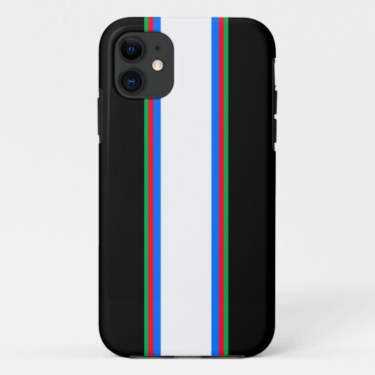 Coques Case-Mate iPhone Cool Noir Blanc Rouge Vert Bleu Rayures de course (Dos)