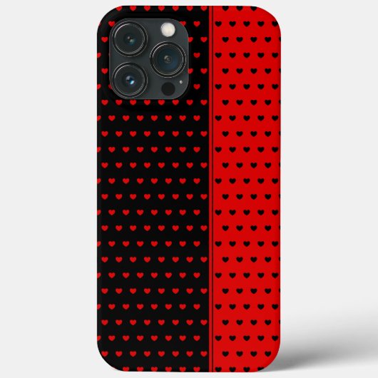 Coques Case-Mate iPhone Cool Noir Et Rouge Pois / Coeurs Motif (Verso)
