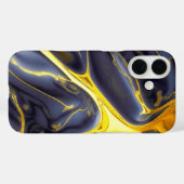 Coques Case-Mate iPhone Cool noir or fondu marbre fluide texturé (Verso (horizontal))