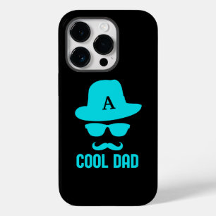 Coque Pour iPhone 14 Pro Cool papa meilleur DAD jamais monogramme initial d