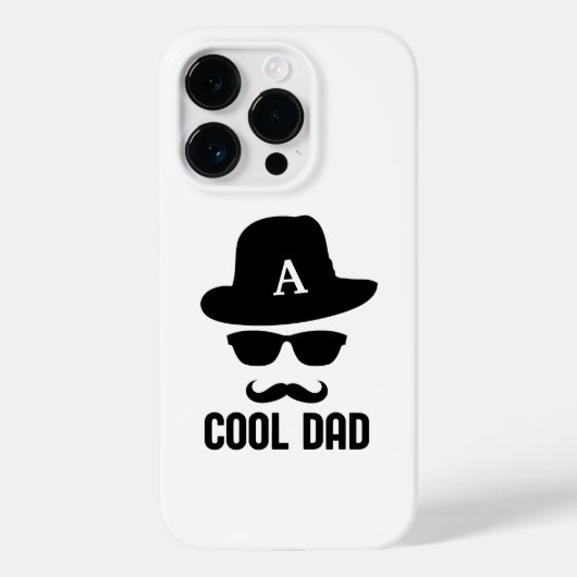 Coques Case-Mate iPhone Cool Papa Meilleur DAD Jamais noir et blanc monogr (Verso)