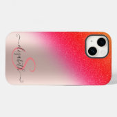 Coques Case-Mate iPhone Cool Parties scintillant Ombre Rose or Monogramme (Verso (horizontal))