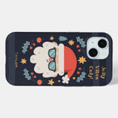 Coques Case-Mate iPhone Cool Père Noël Nom du monogramme (Verso (horizontal))