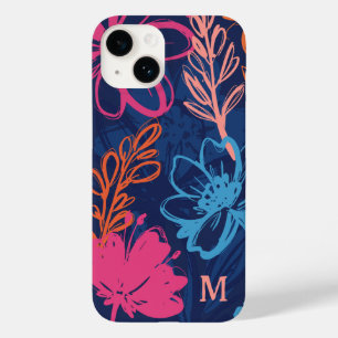Coque Pour iPhone 14 Cool personnalisé Floral Boho coloré Monogramme Tr