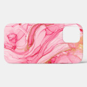 Coques Case-Mate iPhone Cool Pink Gold Unique Aquarelle Motif (Verso (horizontal))