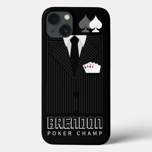 Coques Case-Mate iPhone Cool Poker Champ Pinstripe Suit Casino (Verso)
