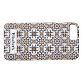 Coques Case-Mate iPhone Cool Portugais Azulejo bleu jaune personnalisé (Dos (Horizontal))