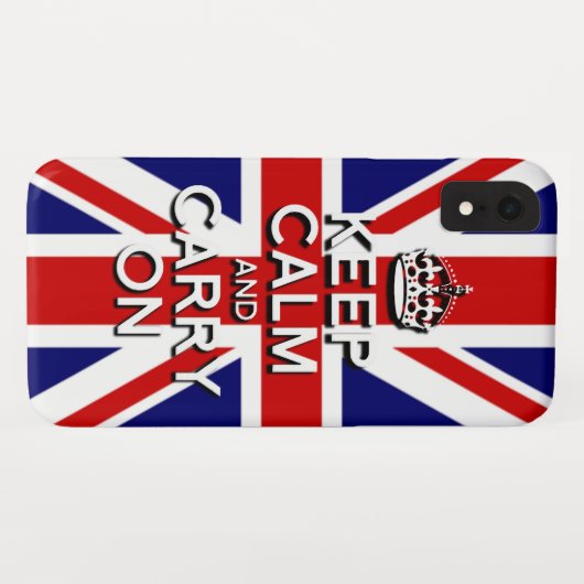 Coques Case-Mate iPhone Cool restez calme sur le drapeau britannique (Dos (Horizontal))