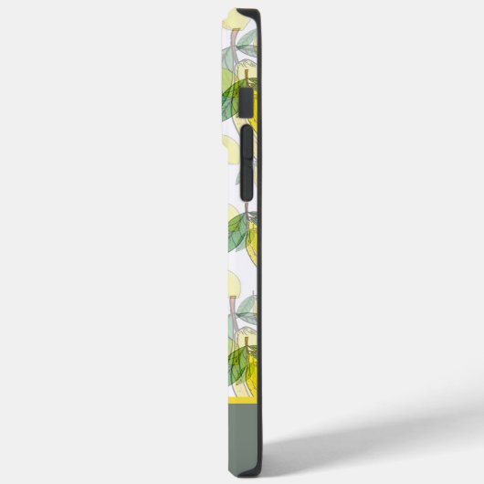 Coques Case-Mate iPhone Cool Retro jaune citron noir Motif (Verso / Gauche)