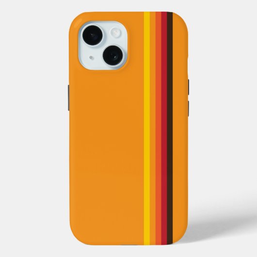 Coques Case-Mate iPhone Cool Retro les années 70 rayures orange jaune roug (Verso)