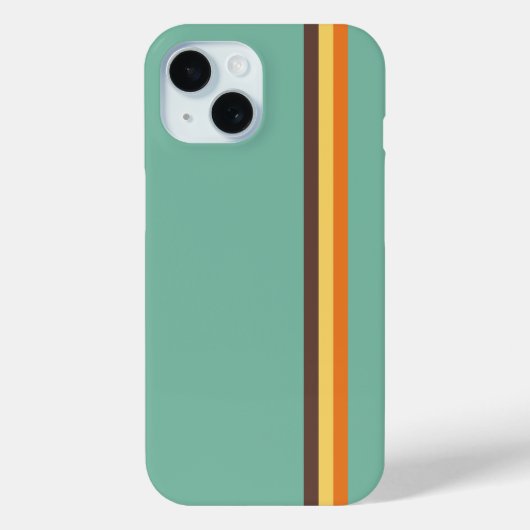 Coques Case-Mate iPhone Cool Retro les années 70 rayures Turquoise Jaune O (Verso)