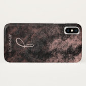 Coques Case-Mate iPhone Cool Rose Gold Foil et noir Motif Monogramme (Dos (Horizontal))