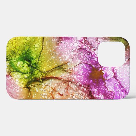 Coques Case-Mate iPhone Cool rose vert unique Aquarelle Motif (Verso (horizontal))
