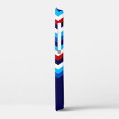 Coques Case-Mate iPhone Cool Rouge Blanc Bleu Chevrons Monogramme Téléphon (Verso / Gauche)