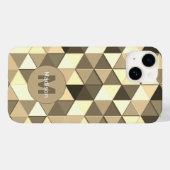 Coques Case-Mate iPhone Cool sépia triangle motif géométrique Monogramme (Verso (horizontal))