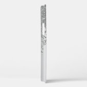 Coques Case-Mate iPhone Cool Silver Glitter Diamants Monogramme (Verso / Droite)