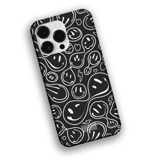 Coques Case-Mate iPhone Cool Sourire visage Melting Sourire Motif BW