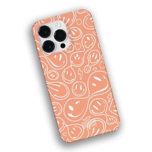 Coque Pour Pour iPhone 14 Pro Max Cool sourire visage Melting sourire Motif Coral
