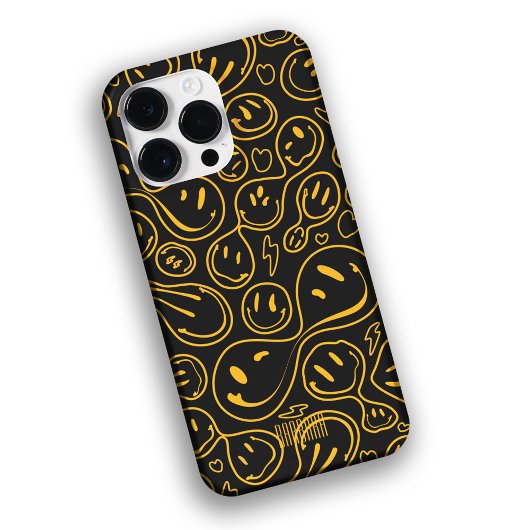 Coques Case-Mate iPhone Cool Sourire visage Melting Sourire Motif jaune