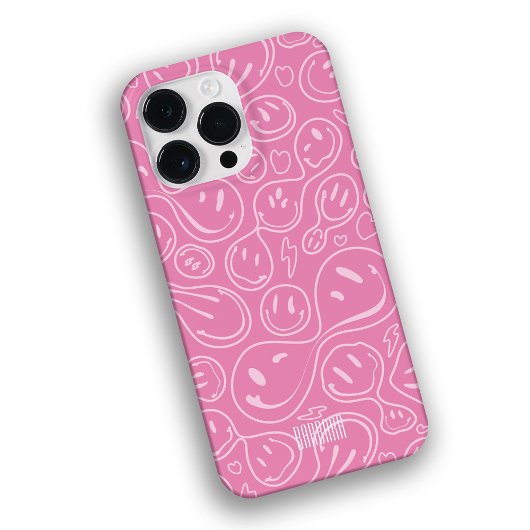 Coques Case-Mate iPhone Cool Sourire Visage Melting Sourire Motif rose