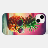 Coques Case-Mate iPhone Cool Summer Pineapple with gree Sunglasses - Happy (Verso (horizontal))