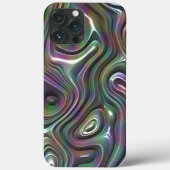 Coques Case-Mate iPhone Cool Turquoise violet Faux brillant 3D Vagues rétr (Verso)