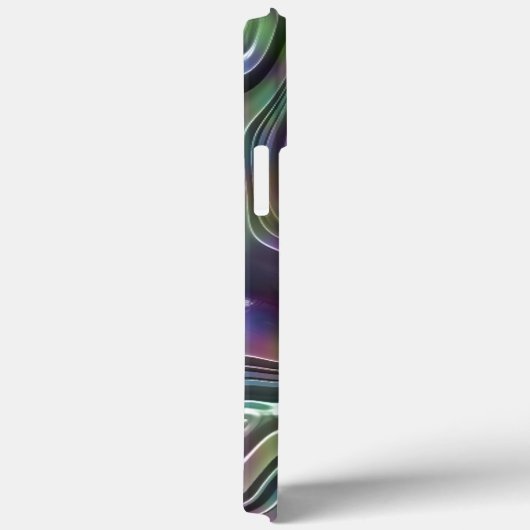 Coques Case-Mate iPhone Cool Turquoise violet Faux brillant 3D Vagues rétr (Verso / Droite)
