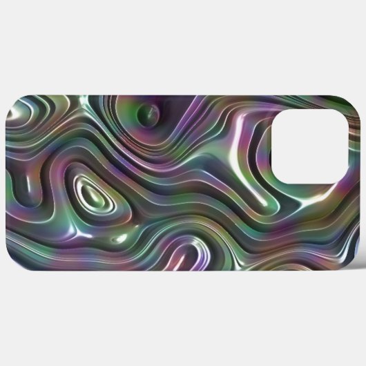 Coques Case-Mate iPhone Cool Turquoise violet Faux brillant 3D Vagues rétr (Verso (horizontal))