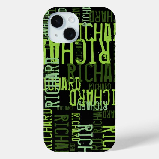 Coques Case-Mate iPhone cool typographie chaux nom vert sur noir (Verso)