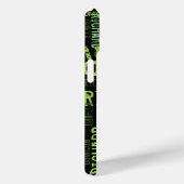 Coques Case-Mate iPhone cool typographie chaux nom vert sur noir (Verso / Droite)