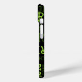 Coques Case-Mate iPhone cool typographie chaux nom vert sur noir (Verso / Gauche)
