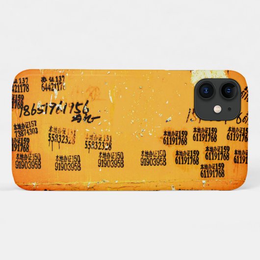 Coques Case-Mate iPhone Cool Urban Asian Unique Mur Art Jaune (Dos (Horizontal))