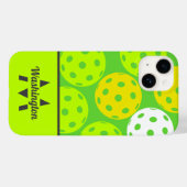 Coques Case-Mate iPhone Cool vert moderne Monogramme (Verso (horizontal))