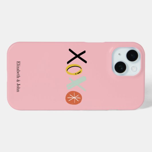 Coques Case-Mate iPhone Cool "XOXO" Coeurs Saint Valentin (Verso (horizontal))