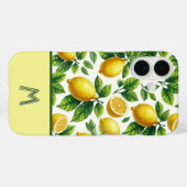 Coques Case-Mate iPhone Cool zesty citrons à motif mongrammé (Verso (horizontal))