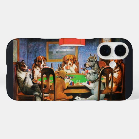 Coques Case-Mate iPhone Coolidge Classique Jeu de Poker pour Chien Art Vin (Verso (horizontal))