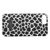 Coques Case-Mate iPhone Copie blanche noire chique de girafe personnalisée (Dos (Horizontal))