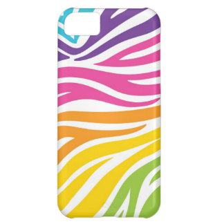 Coque iPhone 5C Copie de zèbre d'arc-en-ciel
