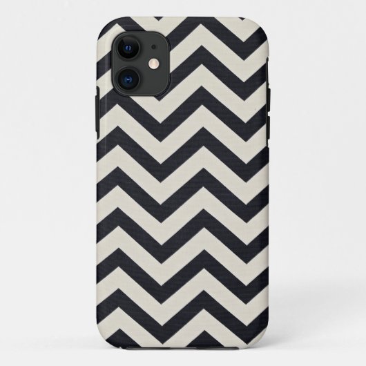 Coques Case-Mate iPhone Copie noire et blanche de chevron (Dos)