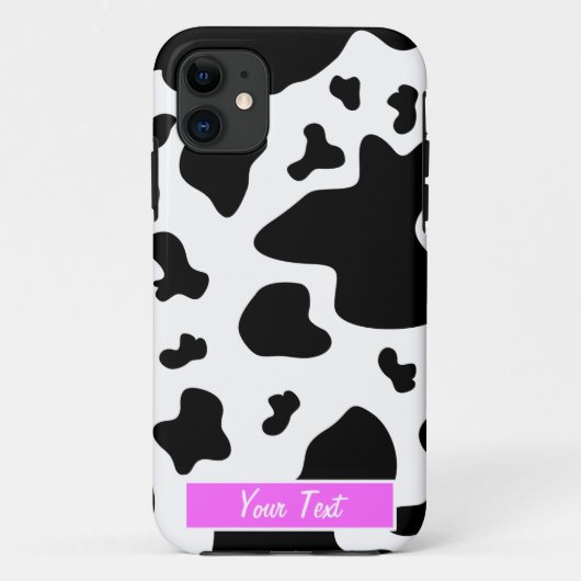 Coques Case-Mate iPhone Copie rose noire/blanche de vache - personnalisez (Dos)