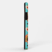 Coques Case-Mate iPhone Copie tribale d'ikat de turquoise vibrante chic (Dos/Droite)