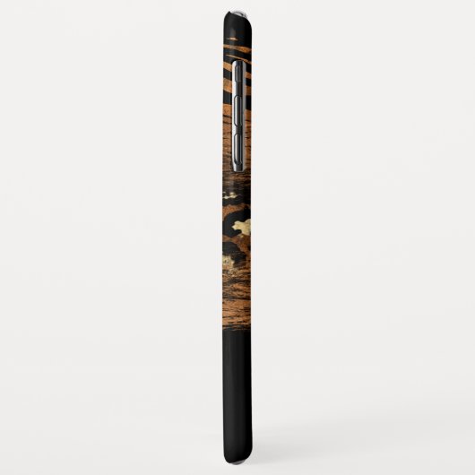 Coques Case-Mate iPhone Coppe de script en or noir monogramme (Dos/Gauche)