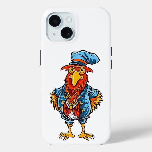Coques Case-Mate iPhone Coq de dessin animé drôle et autoritaire (Verso)