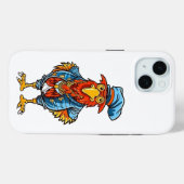 Coques Case-Mate iPhone Coq de dessin animé drôle et autoritaire (Verso (horizontal))