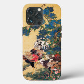 Coques Case-Mate iPhone Coq et Hen avec Hydrangeas par Ito Jakuchu (Verso)