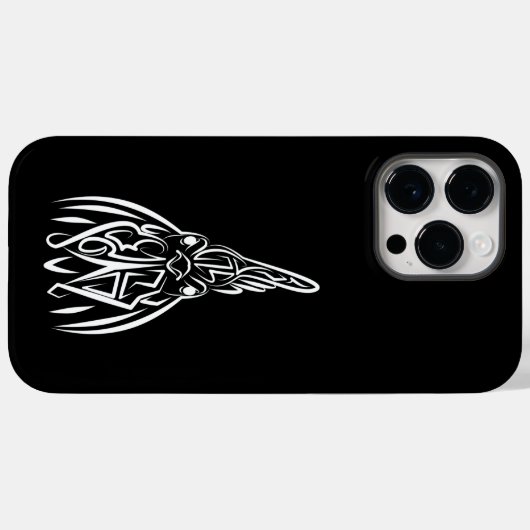 Coques Case-Mate iPhone Coq tribal noir et blanc (Verso (horizontal))