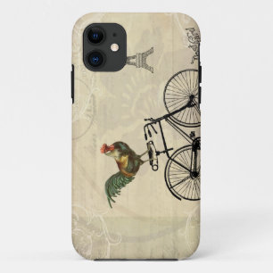 Case-Mate iPhone Case Coq vintage montant un vélo par Tour Eiffel