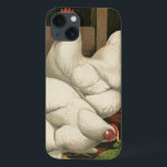 Etui iPhone 13 Coqs et poule en dehors de Chambre de poule avec<br><div class="desc">Une copie rustique d'art montrant un coq vigoureux et une poule dans une maison de poule. La frontière d'ecru de darc est motif se compose des éléments en spirale. Cette copie serait une addition de gread à une décoration rurale de maison de pays.</div>