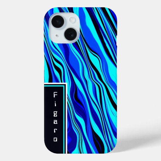 Coques Case-Mate iPhone Coque-coque iphone bleu abstrait (Verso)