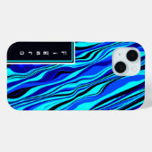 Coques Case-Mate iPhone Coque-coque iphone bleu abstrait (Verso (horizontal))